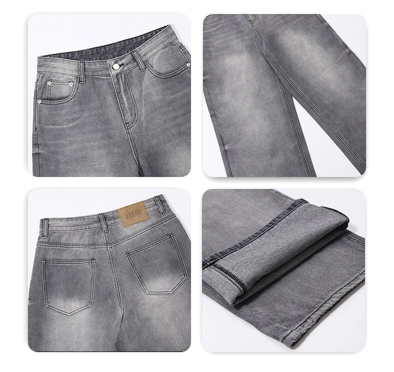 Vintage American style washed smoky grey denim jeans [DROP2-012]