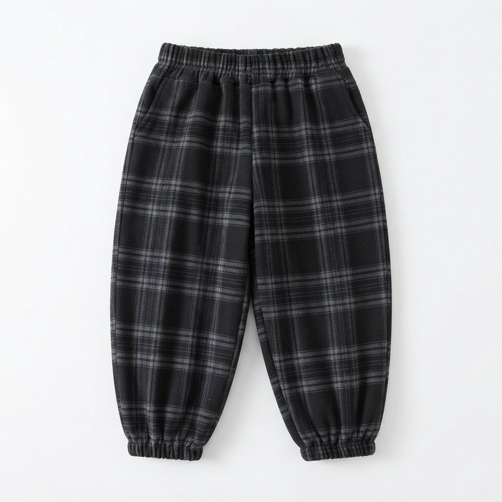 [WHOLESALE ONLY - CONTACT TO ORDER] Toddler Boys 2-Piece Fleece Sweatshirt & Tartan Plaid Pants Set - Cute Dachshund Dog Patchwork Tracksuit [KW-152]