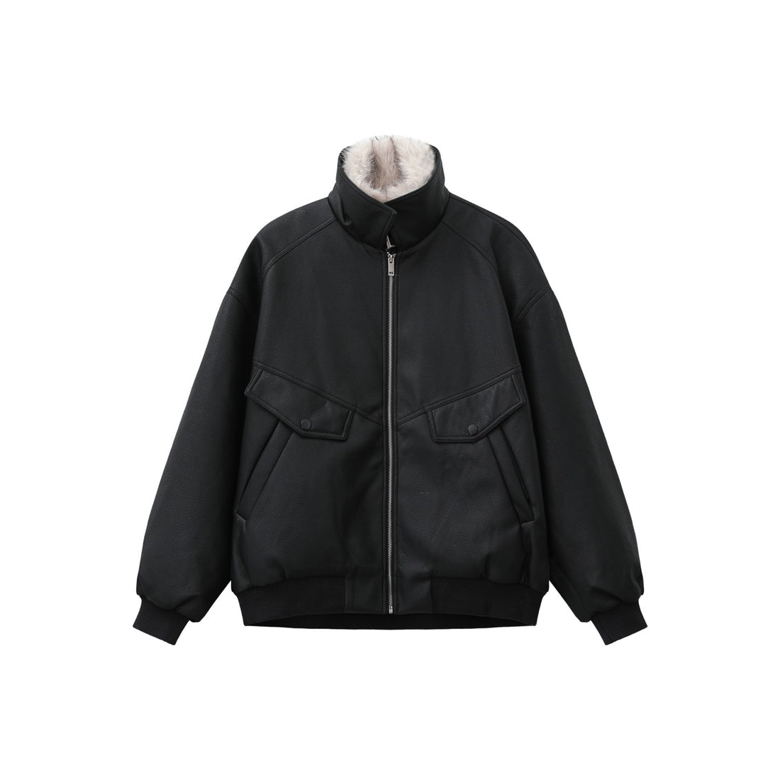 American Vintage “Zu Shan Diao” Style Short Faux Shearling Jacket with Fur Collar – Thick & Warm[DROP3-003]