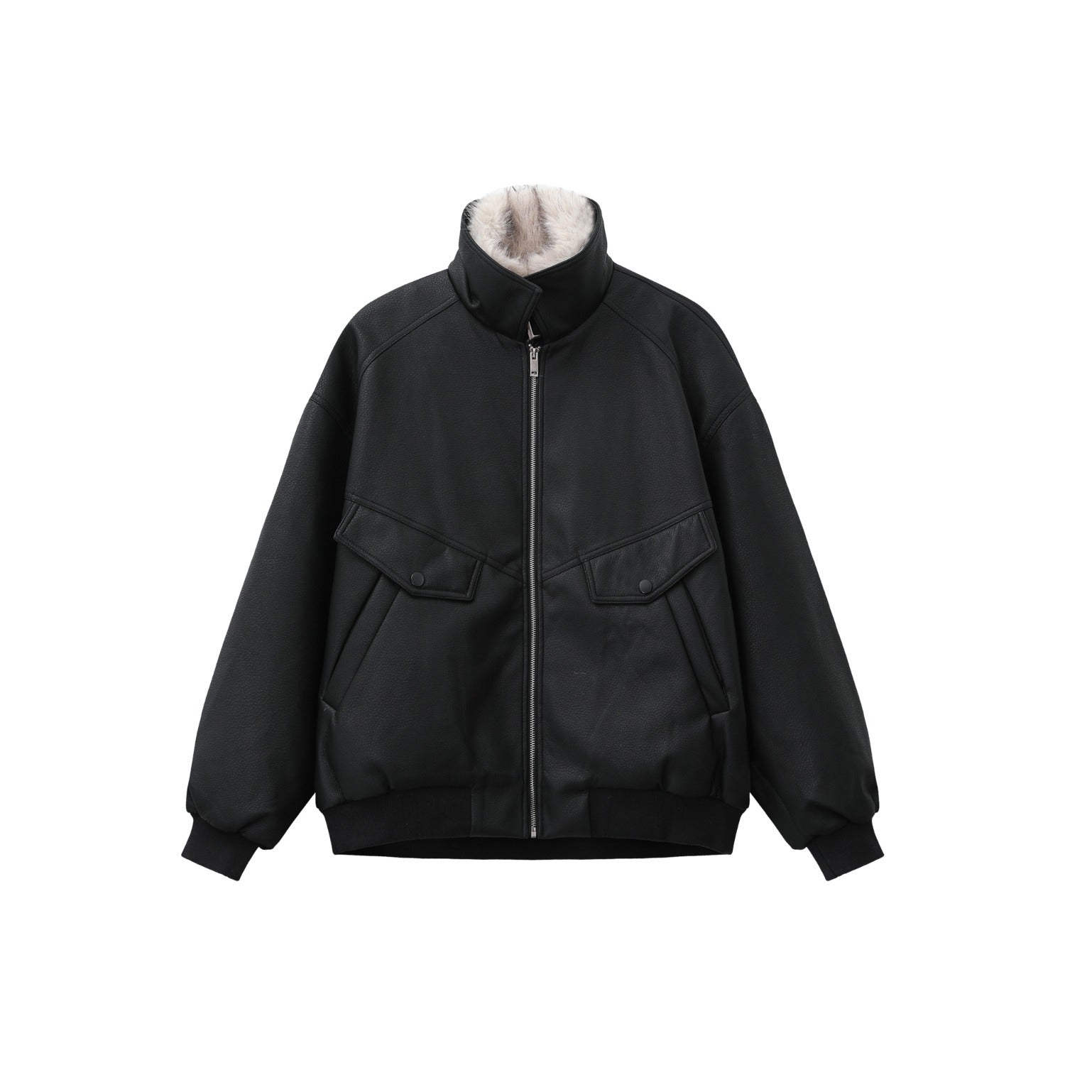 American Vintage “Zu Shan Diao” Style Short Faux Shearling Jacket with Fur Collar – Thick & Warm[DROP3-003]