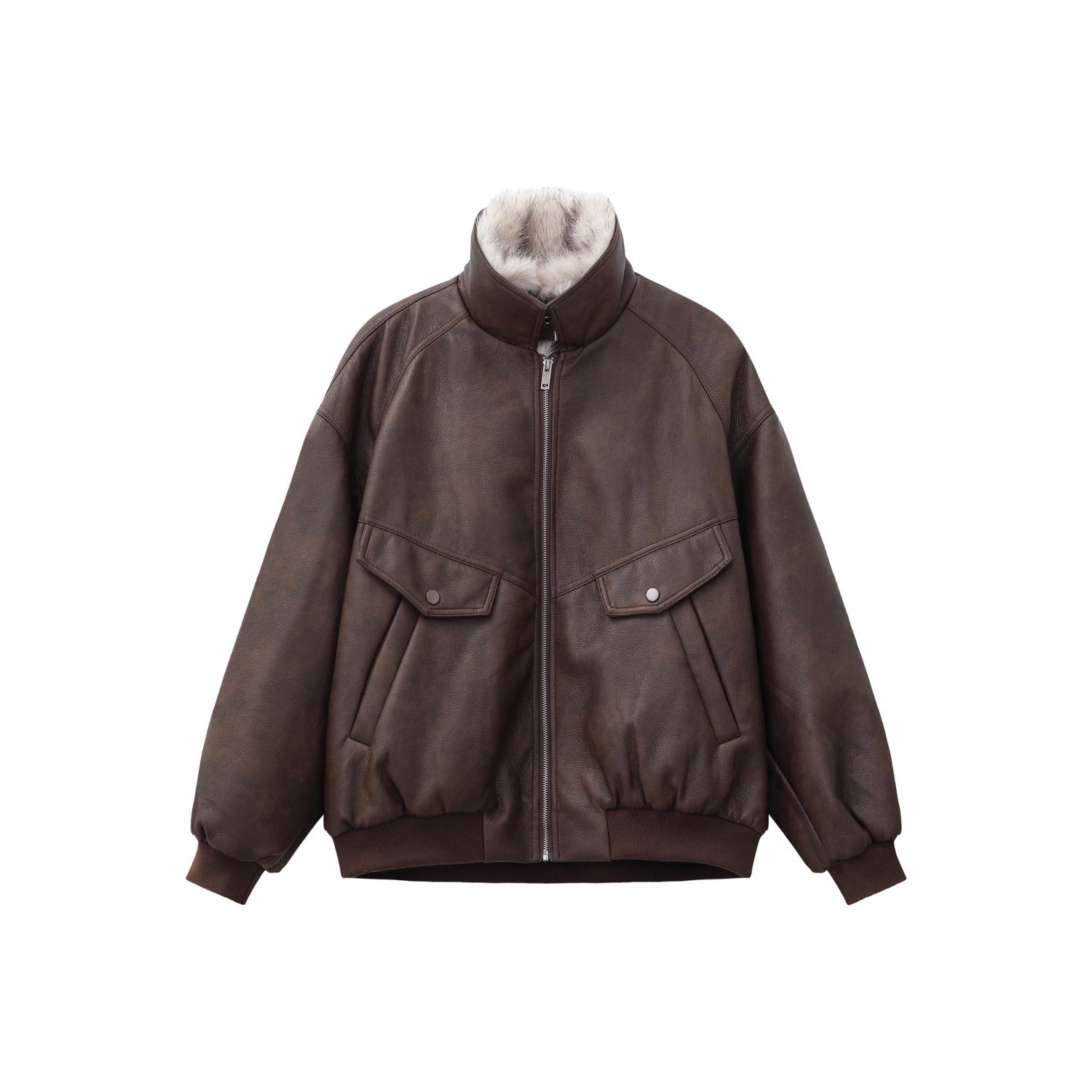 American Vintage “Zu Shan Diao” Style Short Faux Shearling Jacket with Fur Collar – Thick & Warm[DROP3-003]