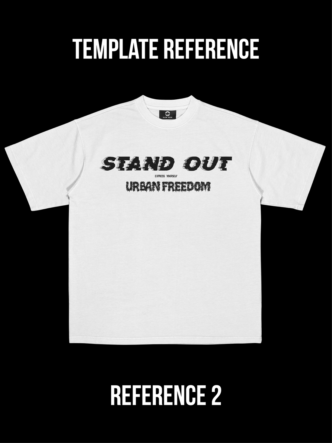 Custom triple-line art text T-shirt with creative typography design – GLOWNOVA LAB