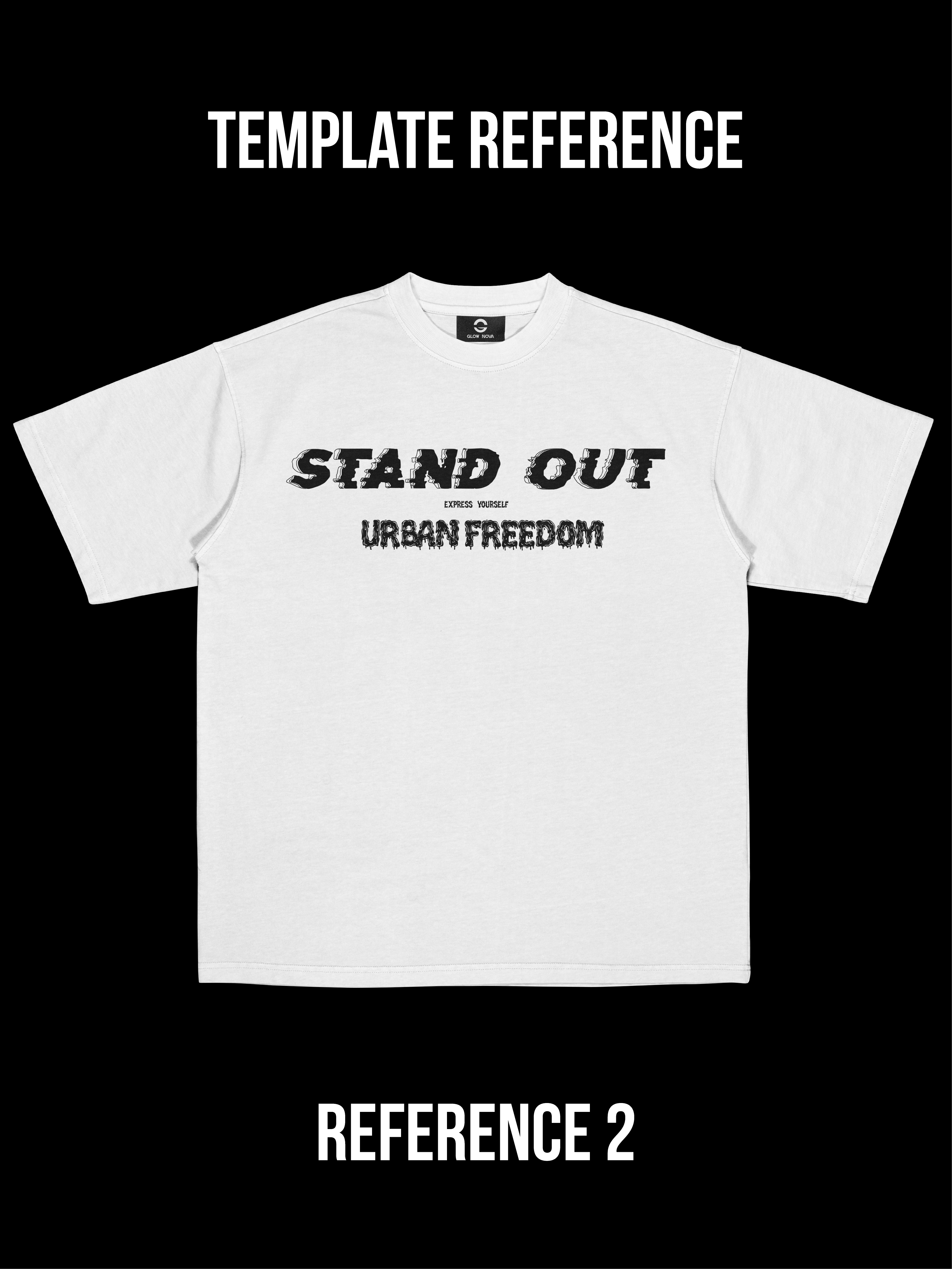 Custom triple-line art text T-shirt with creative typography design – GLOWNOVA LAB