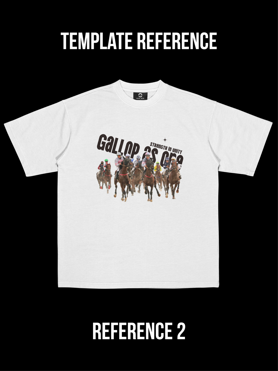 Custom T-shirt design combining photo and bold slanted typography overlay for a dynamic, editorial-style look – GLOWNOVA LAB