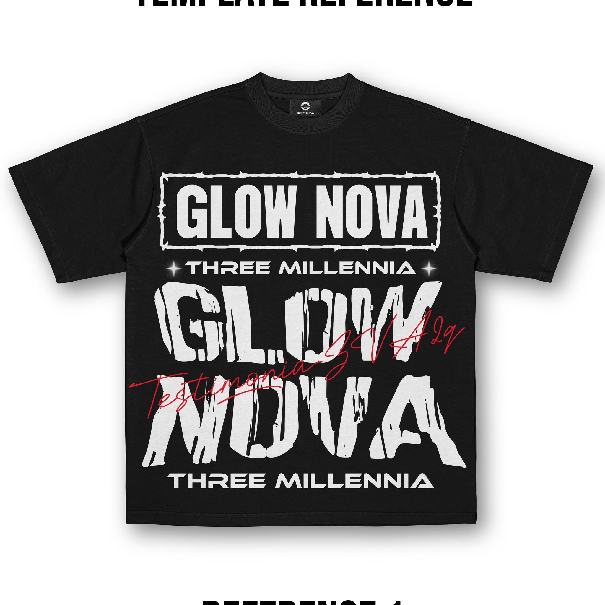 Custom T-shirt with large bold typography design, no images — minimalist and expressive statement style.