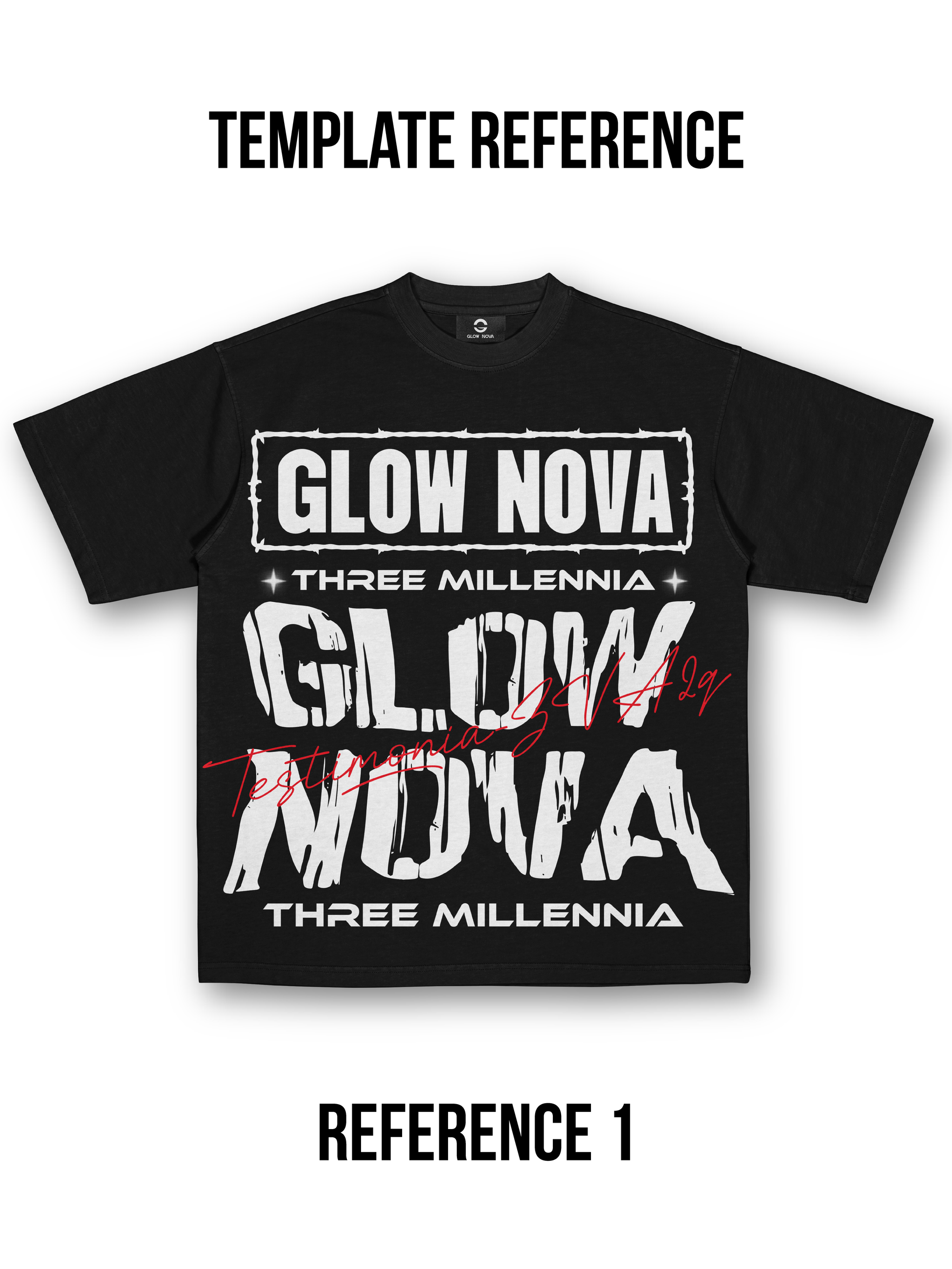 Custom T-shirt with large bold typography design, no images — minimalist and expressive statement style.