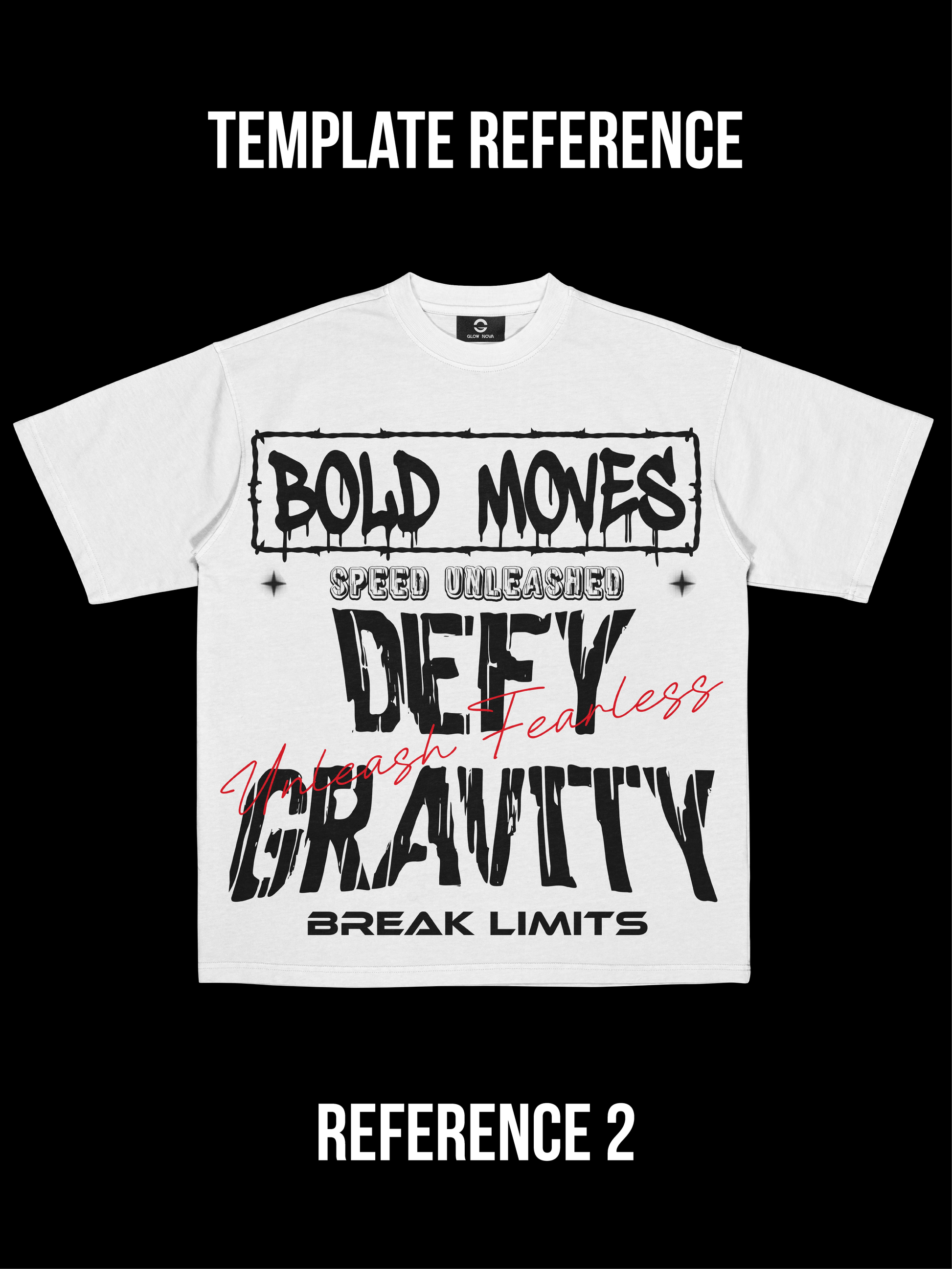 Custom T-shirt with large bold typography design, no images — minimalist and expressive statement style.