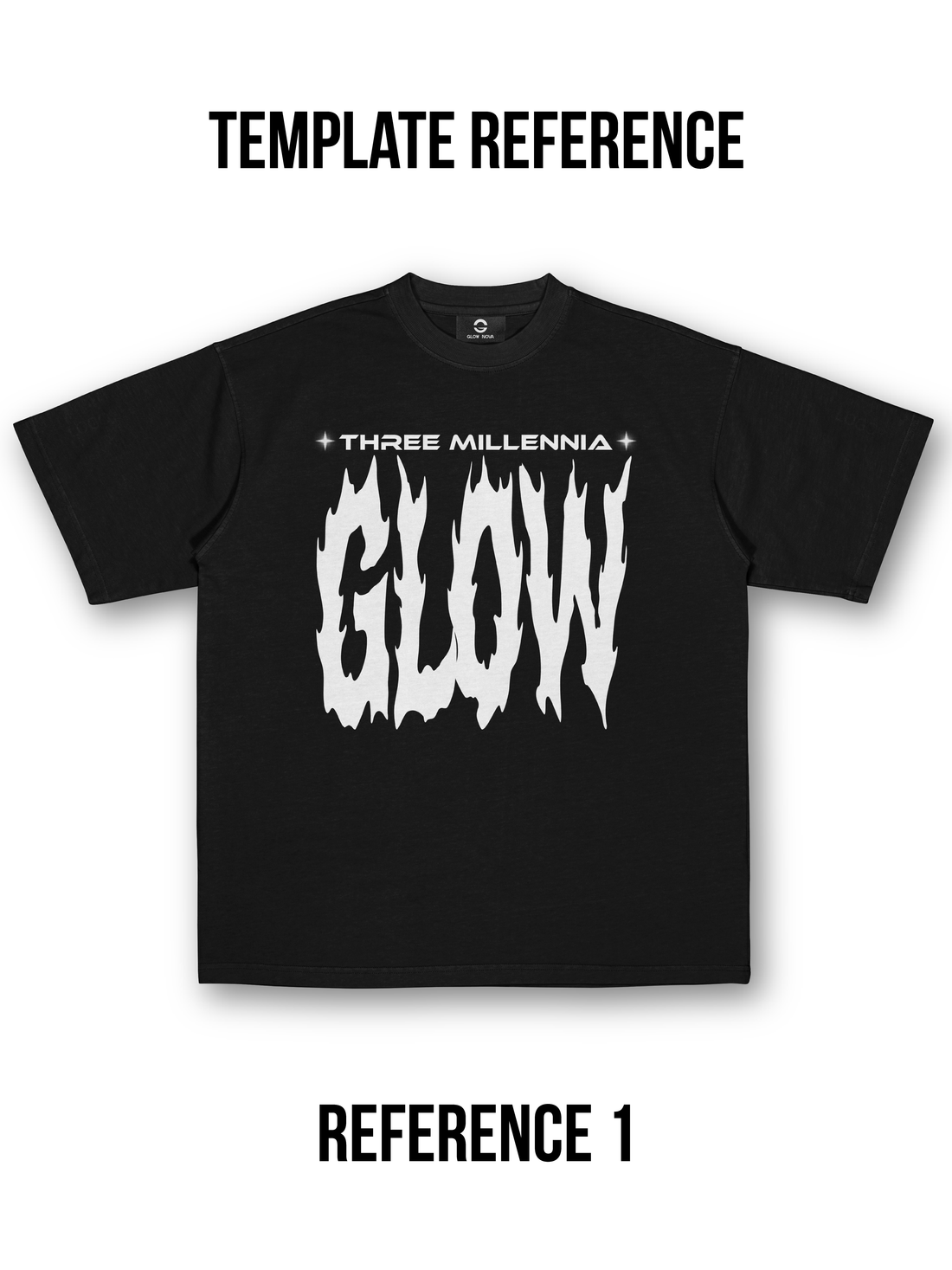 Custom T-shirt with clean layout, short subtext above and bold oversized headline below — stylish design for impactful messages.