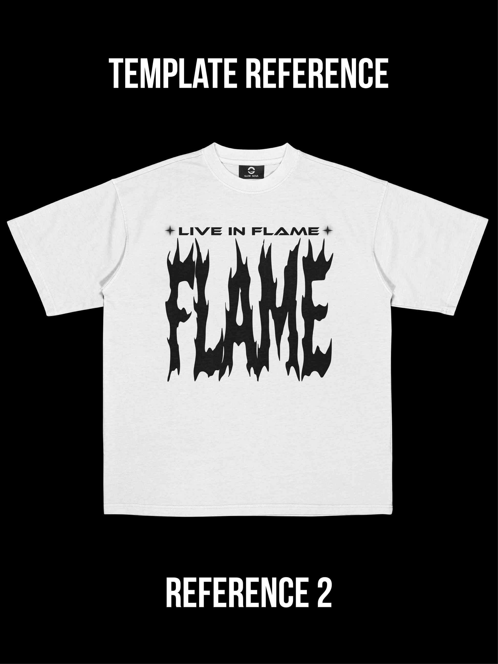 Custom T-shirt with clean layout, short subtext above and bold oversized headline below — stylish design for impactful messages.