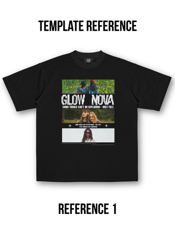 Custom T-shirt with clean vertical layout featuring three stacked rectangular images — fully customizable images and text, soft cotton, comfortable fit.