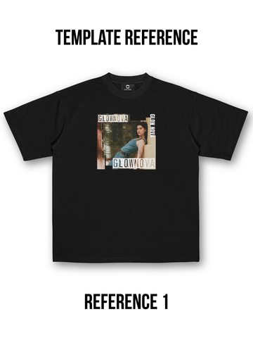 Custom T-shirt featuring three words arranged in horizontal and vertical layout with a square image — fully customizable text and visuals, soft cotton, comfortable fit.