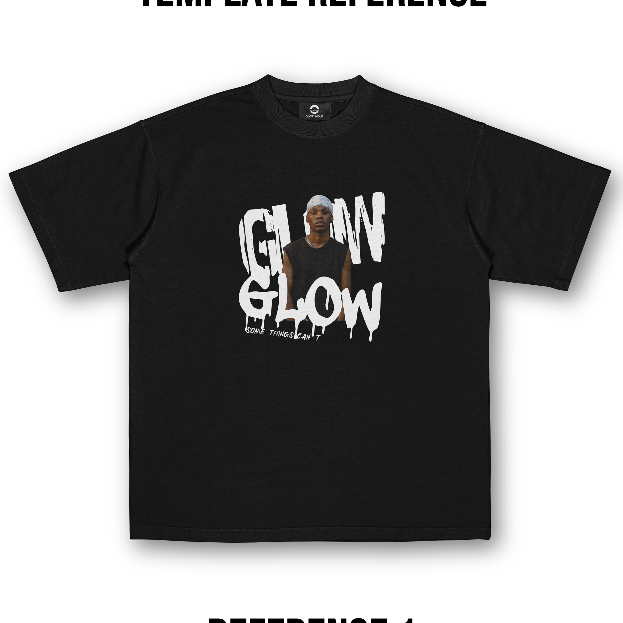 Custom T-shirt featuring a cutout PNG portrait interlaced with lines of text — fully customizable transparent portrait and surrounding text, premium cotton, layered experimental design.9