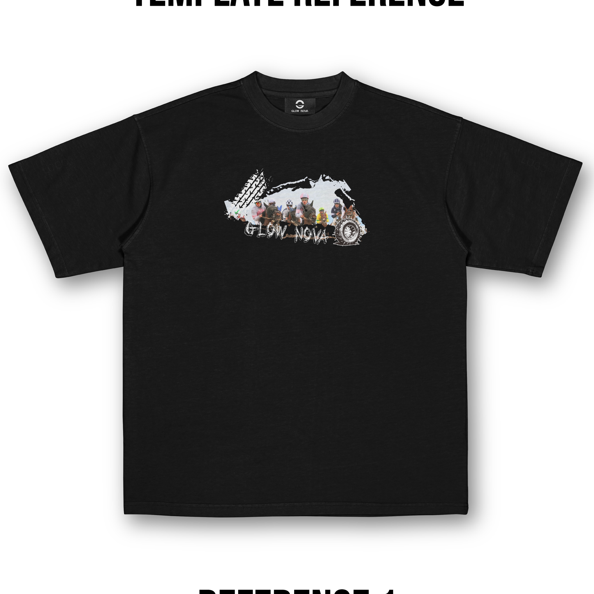 Custom T-shirt featuring torn-edge graphics with editable text and stickers — fully customizable images, phrases, and stickers, high-quality cotton, bold collage or street-inspired design.