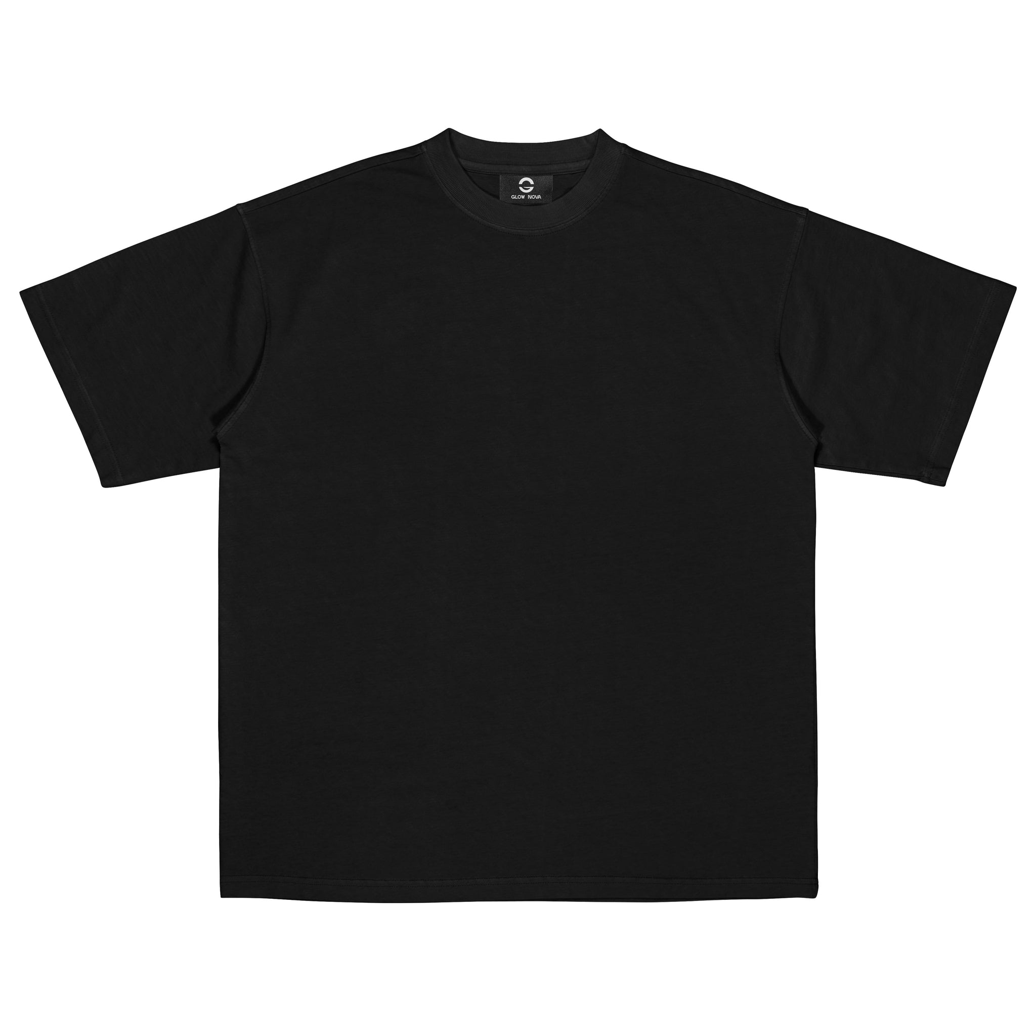 GLOWNOVA TEAM CUSTOM 02 Black t-shirt on a white background