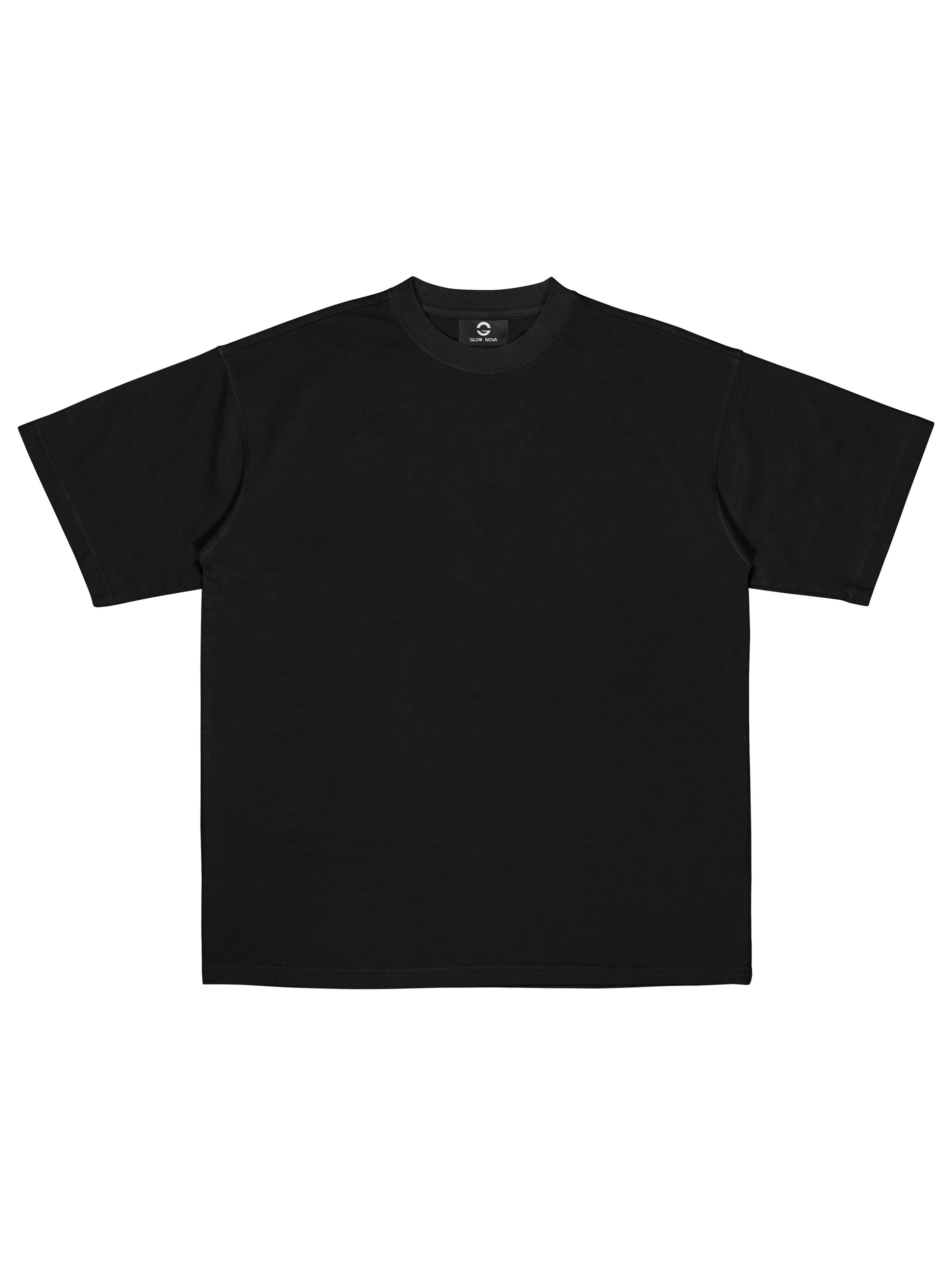 GLOWNOVA TEAM CUSTOM 02 Black t-shirt on a white background