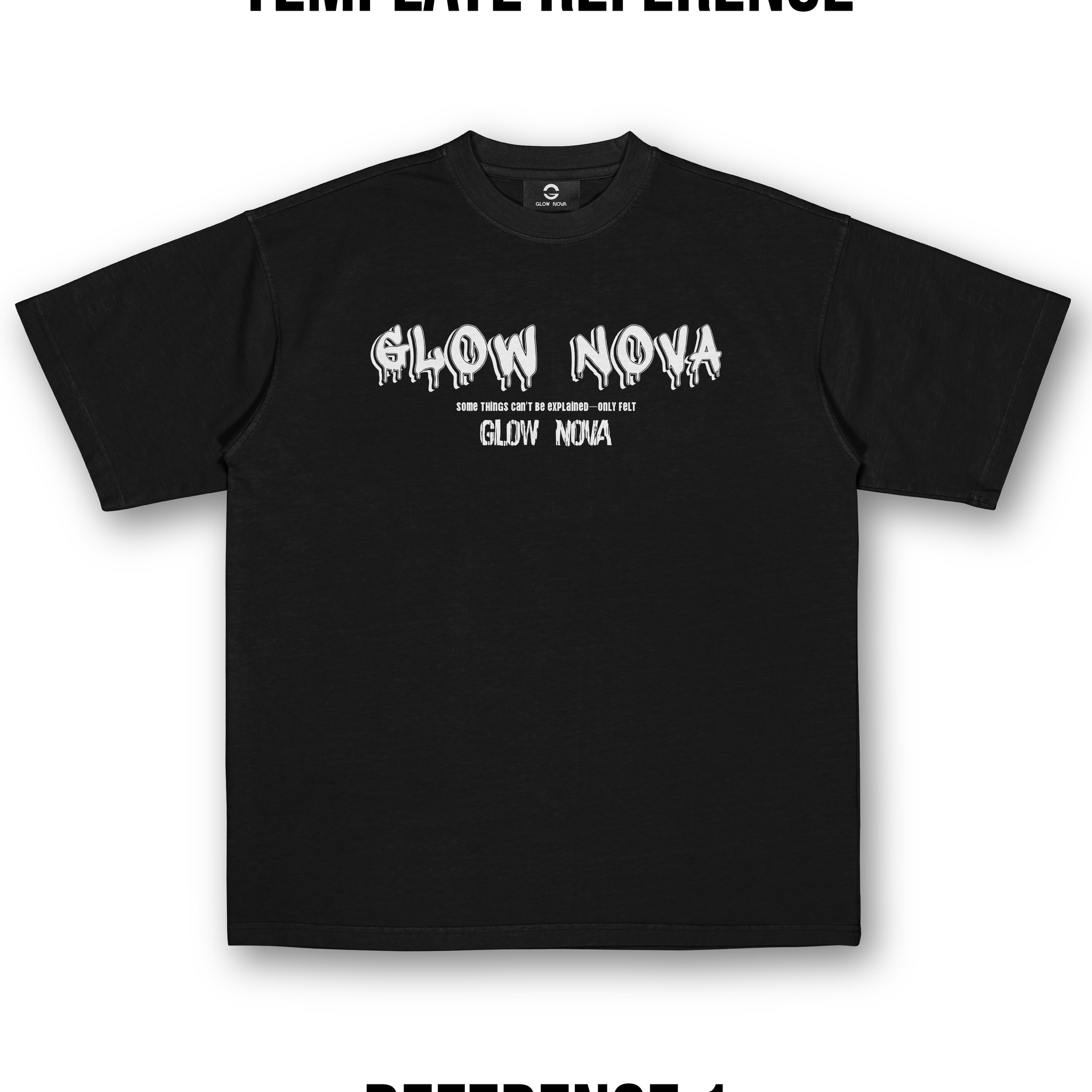 Custom triple-line art text T-shirt with creative typography design – GLOWNOVA LAB