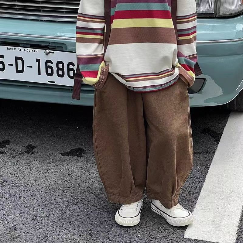 [WHOLESALE ONLY - CONTACT TO ORDER] Kids Unisex Heavyweight 80% Cotton Balloon Lantern Pants with Flap Pockets (Cocoa Brown) [KW-183]