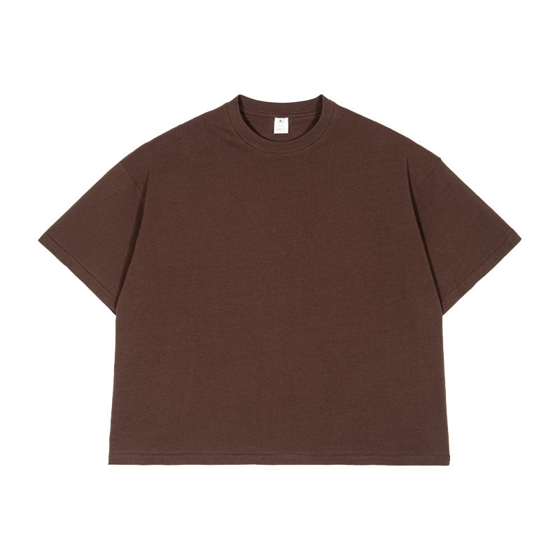 [WHOLESALE ONLY - CONTACT TO ORDER] Unisex Heavyweight 280GSM Combed Cotton Boxy Cropped Blank T-Shirt [AW-130]