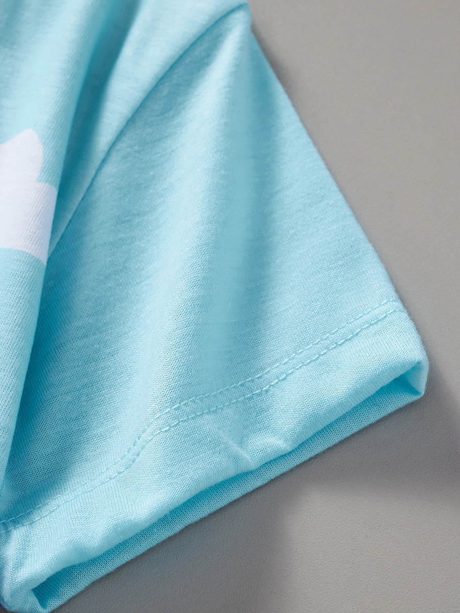 [WHOLESALE ONLY - CONTACT TO ORDER] Toddler & Boys 100% Combed Cotton Ocean World Marine Animals Short Sleeve T-Shirt (Aqua Blue) [KW-239]