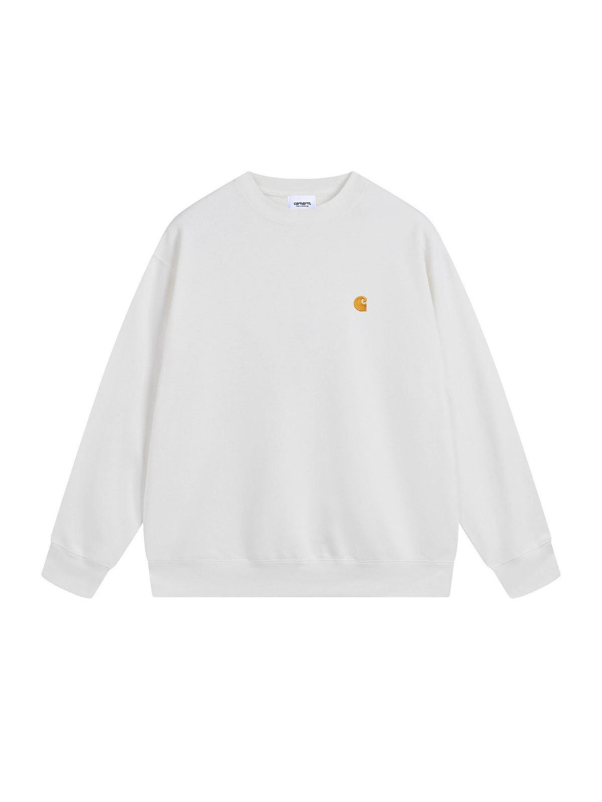[WHOLESALE ONLY - CONTACT TO ORDER] Unisex Heavyweight Cotton Fleece Relaxed Crewneck Sweatshirt with Golden C-Wave Chest Embroidery [AW-142]
