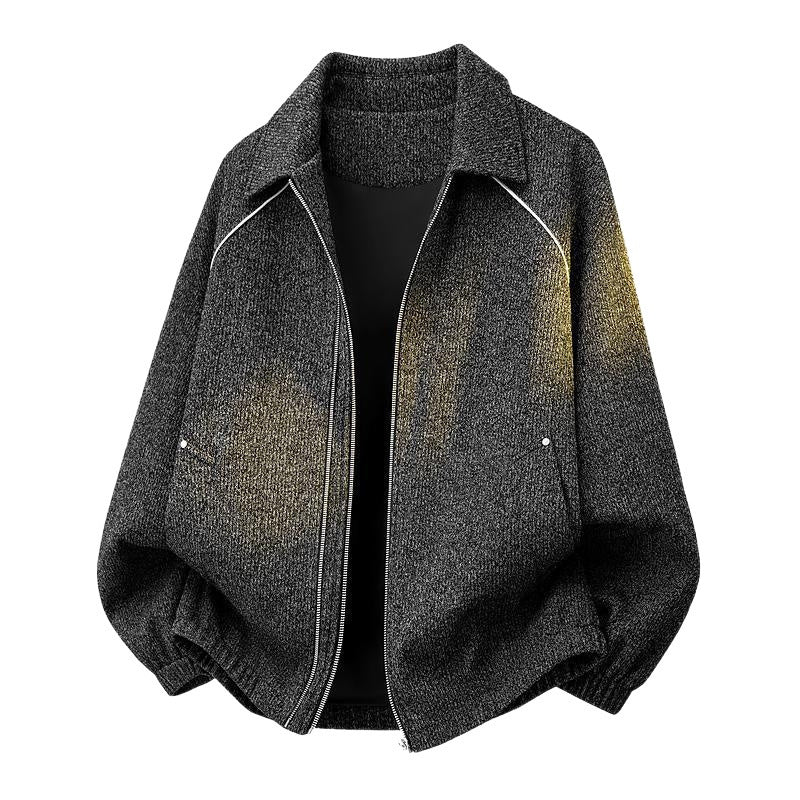 [WHOLESALE ONLY - CONTACT TO ORDER] Unisex Relaxed Fit Heavyweight 80% Cotton Faded Washed Zip-Up Harrington Jacket (Charcoal Grey) [AW-278]