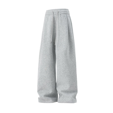 [WHOLESALE ONLY - CONTACT TO ORDER] Men's Heavyweight Cotton Baggy Balloon Wide-Leg Sweatpants with Drawstring (Heather Grey) - Catalog Display Only (Do Not Order Directly)