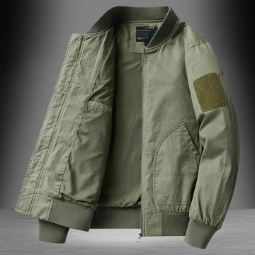 [WHOLESALE ONLY - CONTACT TO ORDER] Men's Heavyweight Cotton Canvas Tactical MA-1 Bomber Jacket with Velcro Arm Patch [AW-246]