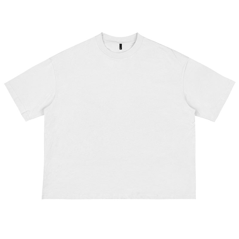 [WHOLESALE ONLY - CONTACT TO ORDER] Unisex Heavyweight 280GSM Combed Cotton Boxy Cropped Blank T-Shirt [AW-130]