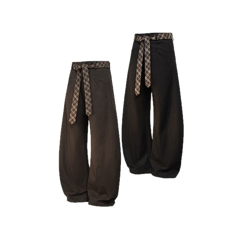 Belted Cargo Trousers – Men & Women, Fall Season, Plus Size, American Vintage, Straight & Wide Leg, Draped Fit[DROP3-004]