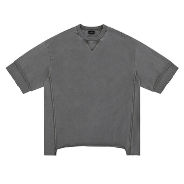 Men’s Vintage Washed T-Shirt – Distressed Finish Irregular Hem Summer Tee[NA-004]