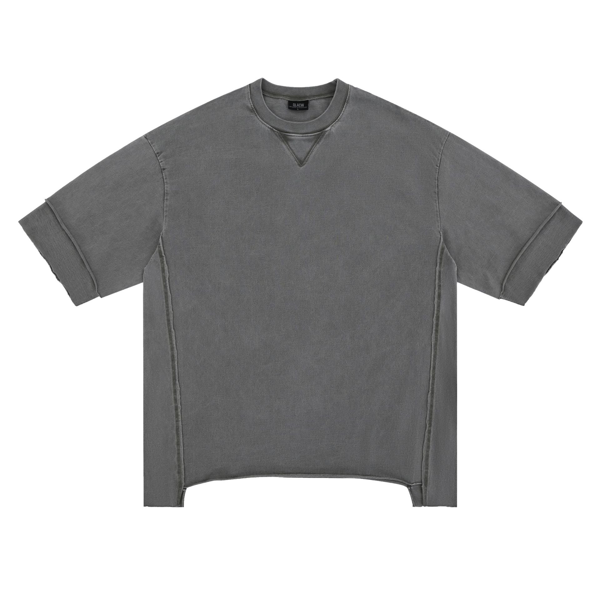 Men’s Vintage Washed T-Shirt – Distressed Finish Irregular Hem Summer Tee[NA-004]