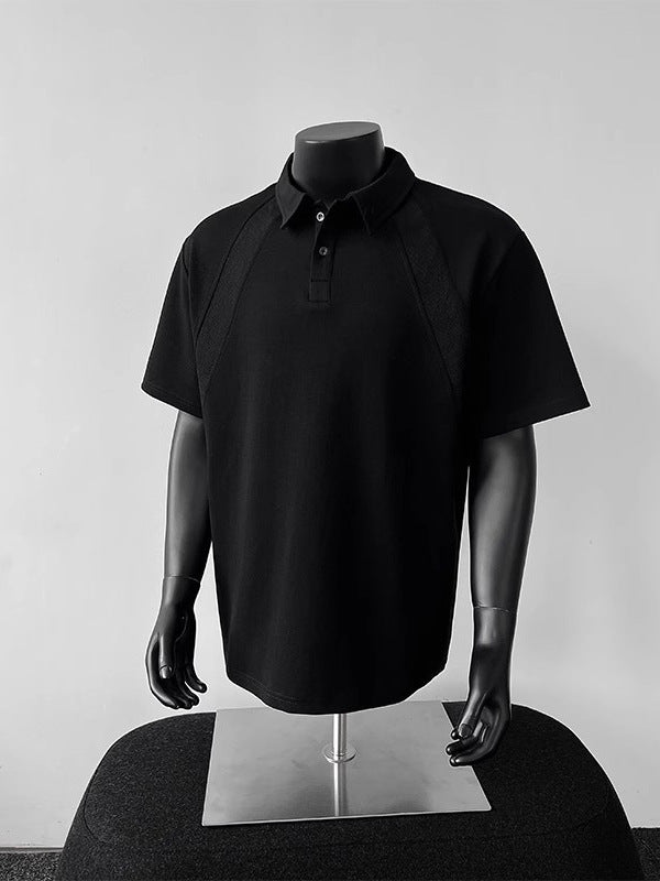 Men’s Heavyweight Polo Shirt – Raglan Sleeve Structured Fit Summer Tee[NA-005]