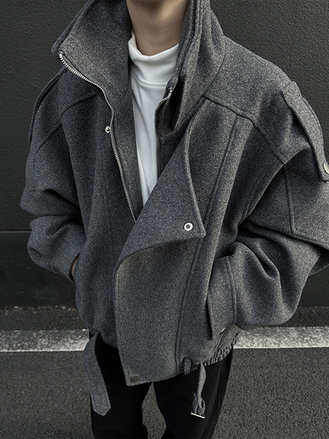 Men’s Minimalist Coat Jacket, Korean Style, Structured Tailored Fit[DROP3-020]