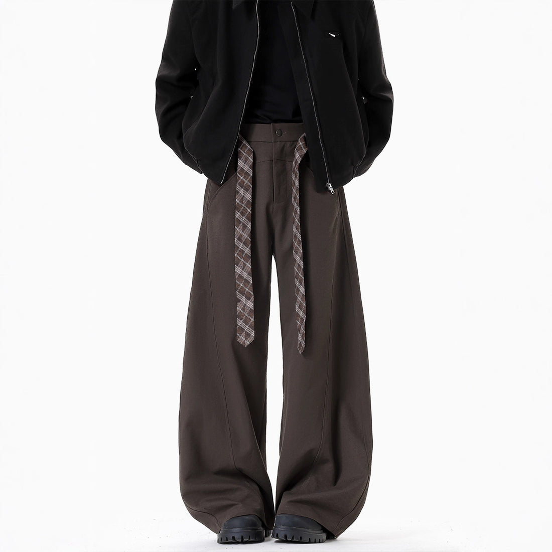 Belted Cargo Trousers – Men & Women, Fall Season, Plus Size, American Vintage, Straight & Wide Leg, Draped Fit[DROP3-004]