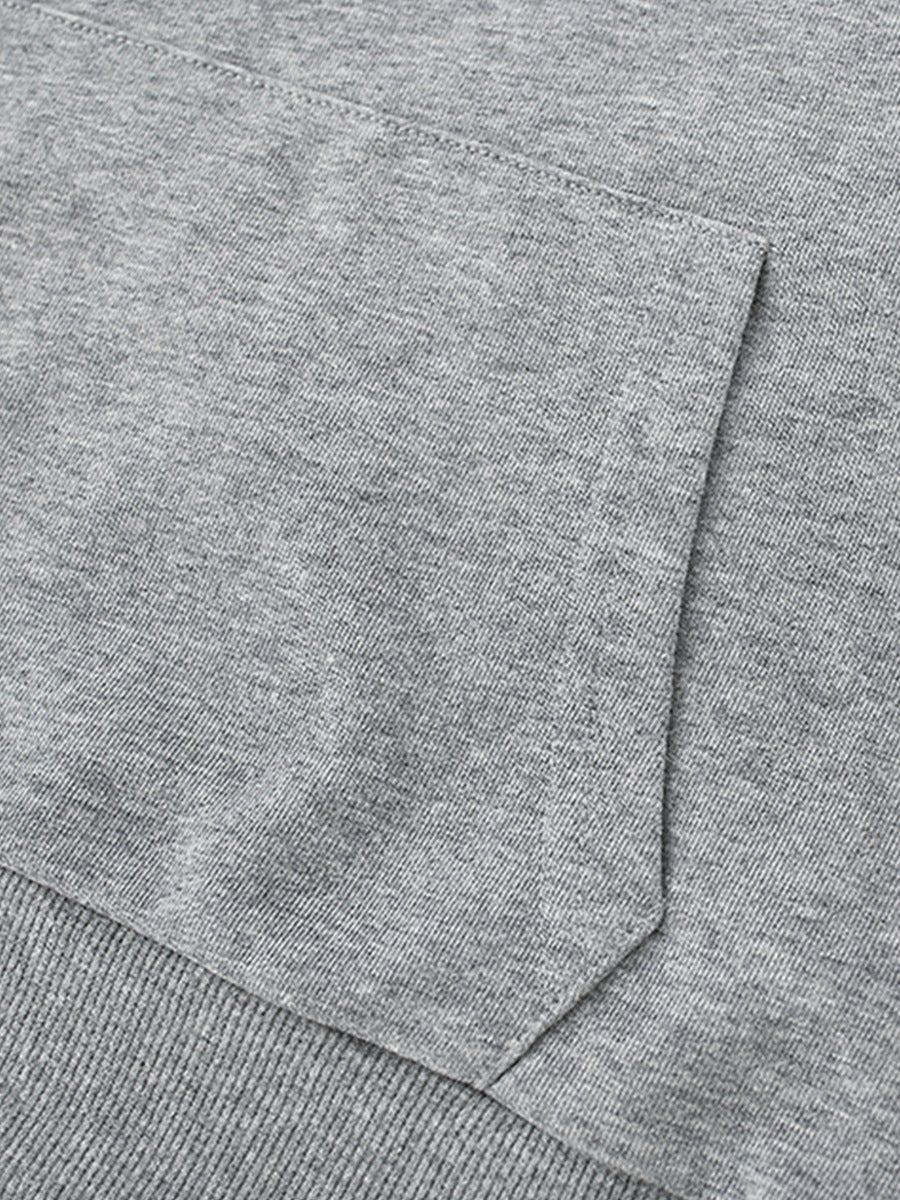 [WHOLESALE ONLY - CONTACT TO ORDER] Kids Unisex Heavyweight Cotton French Terry Blank Hoodie & Sweatpants 2-Piece Sweatsuit Set (Heather Grey) [KW-242]