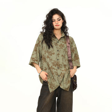 Vintage Cuban Collar Baroque Shirt for Men – Lightweight Quick-Dry Summer Short Sleeve[NA-001]