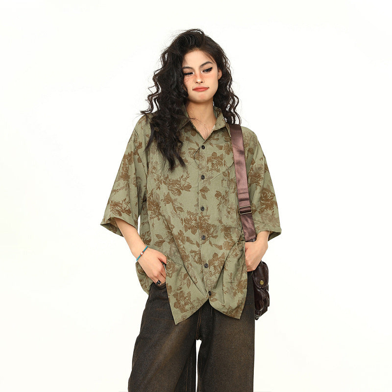 Vintage Cuban Collar Baroque Shirt for Men – Lightweight Quick-Dry Summer Short Sleeve[NA-001]