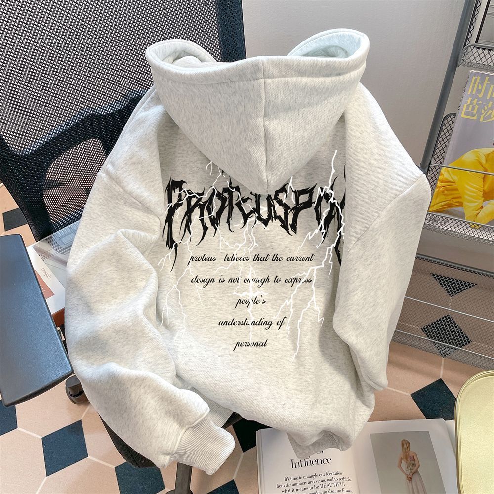[WHOLESALE ONLY - CONTACT TO ORDER] Unisex Heavyweight Cotton Fleece Oversized Gothic Metal Graphic Pullover Hoodie[AW-137]