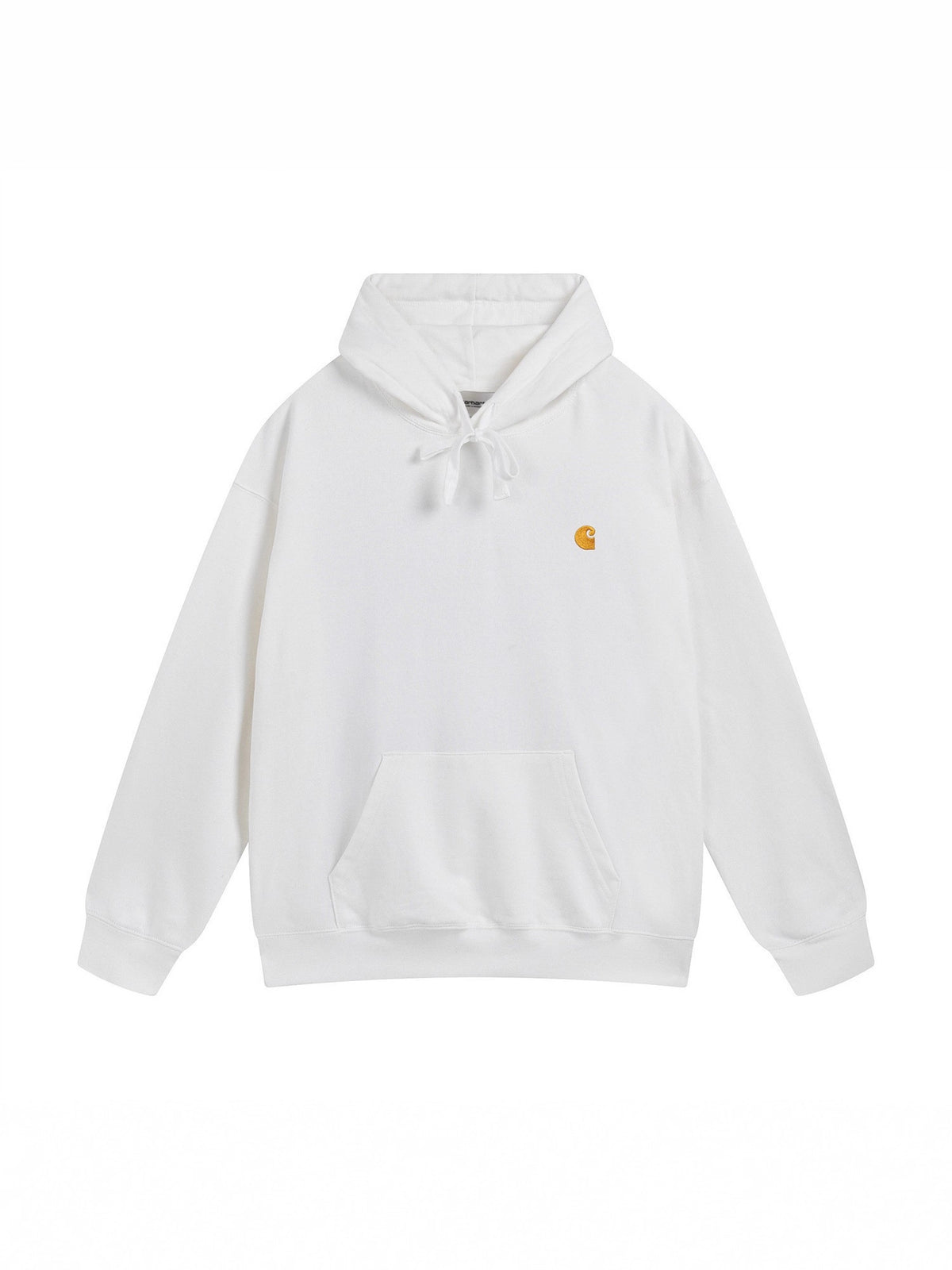 [WHOLESALE ONLY - CONTACT TO ORDER] Unisex Heavyweight Cotton Fleece Relaxed Pullover Hoodie with Golden C-Wave Chest Embroidery [AW-141]