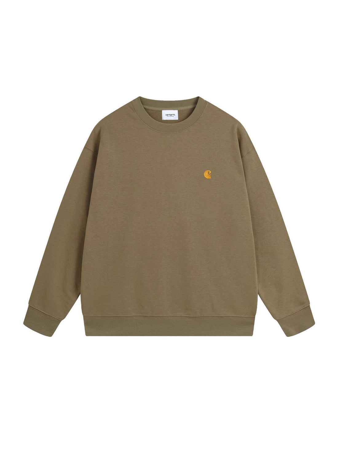 [WHOLESALE ONLY - CONTACT TO ORDER] Unisex Heavyweight Cotton Fleece Relaxed Crewneck Sweatshirt with Golden C-Wave Chest Embroidery [AW-142]