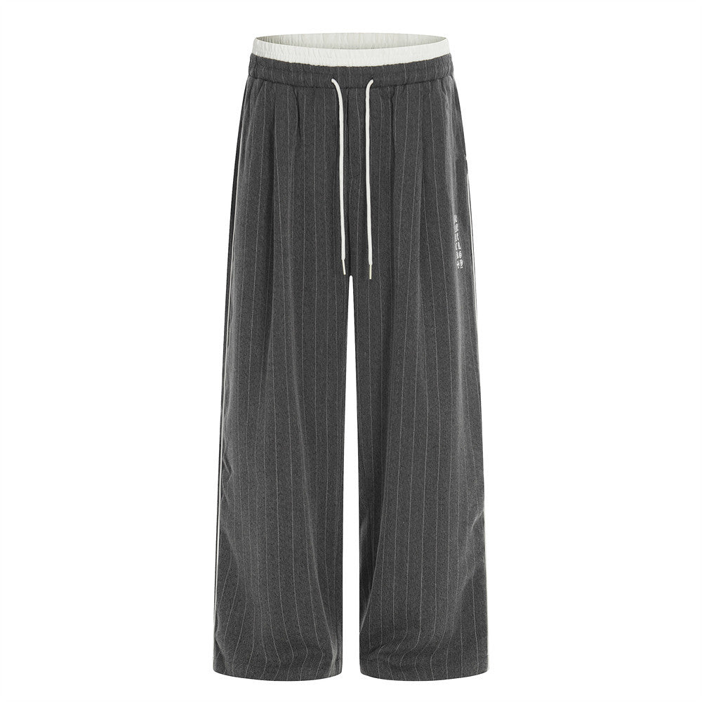Men’s Striped Track Set – Colorblock Stand Collar Jacket & Straight-Leg Pants[NA-011]
