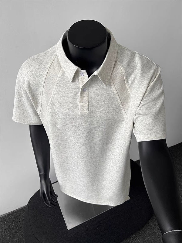Men’s Heavyweight Polo Shirt – Raglan Sleeve Structured Fit Summer Tee[NA-005]