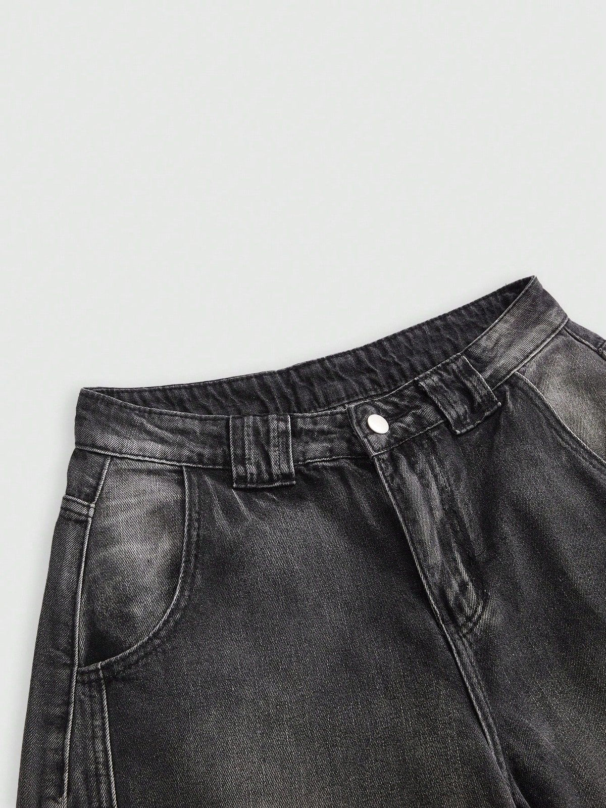 [WHOLESALE ONLY - CONTACT TO ORDER] Women's Floral Embroidered Barrel Horseshoe Jeans (Washed Black/Grey) - Catalog Display Only (Do Not Order Directly)