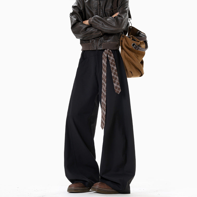 Belted Cargo Trousers – Men & Women, Fall Season, Plus Size, American Vintage, Straight & Wide Leg, Draped Fit[DROP3-004]