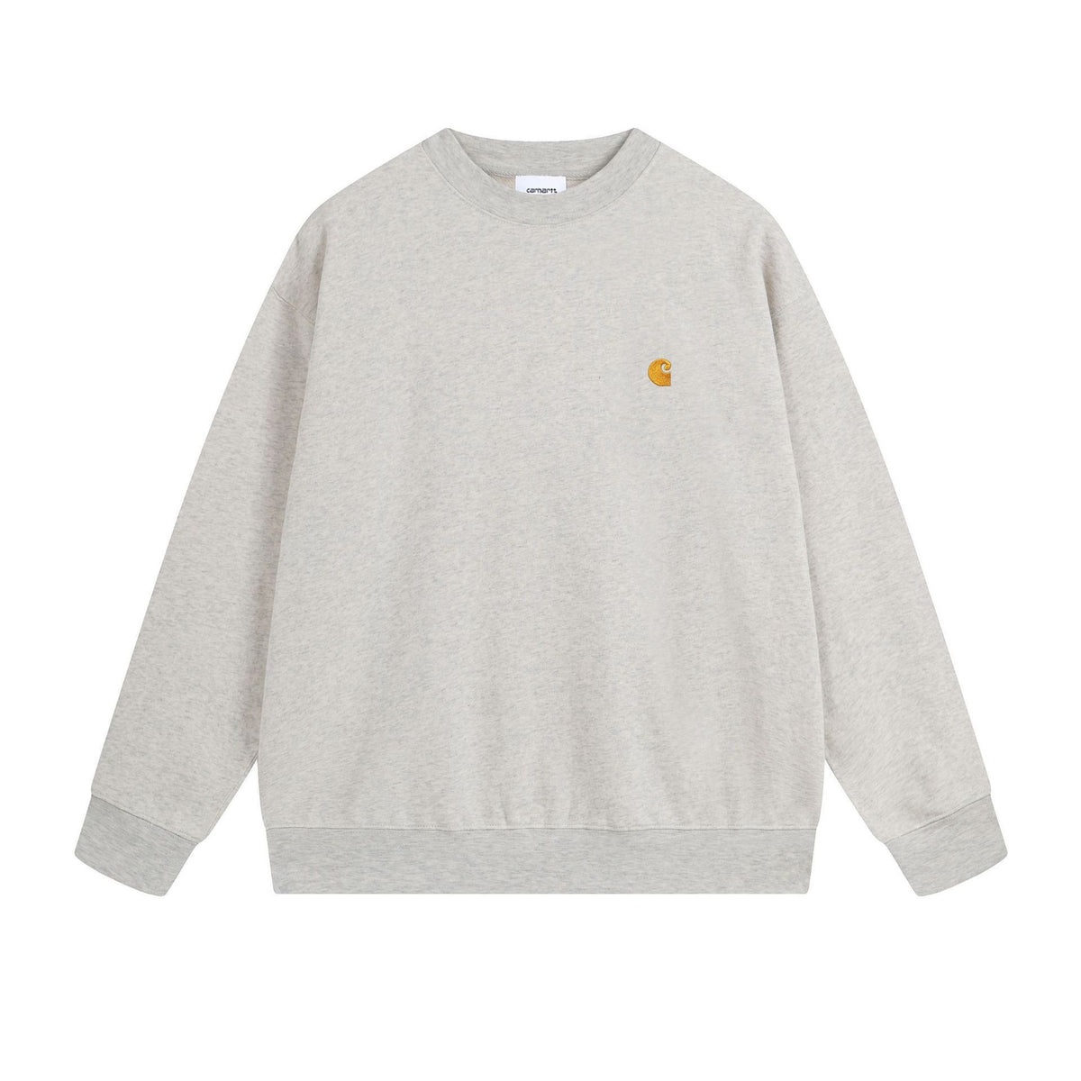 [WHOLESALE ONLY - CONTACT TO ORDER] Unisex Heavyweight Cotton Fleece Relaxed Crewneck Sweatshirt with Golden C-Wave Chest Embroidery [AW-142]