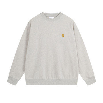 [WHOLESALE ONLY - CONTACT TO ORDER] Unisex Heavyweight Cotton Fleece Relaxed Crewneck Sweatshirt with Golden C-Wave Chest Embroidery [AW-142]