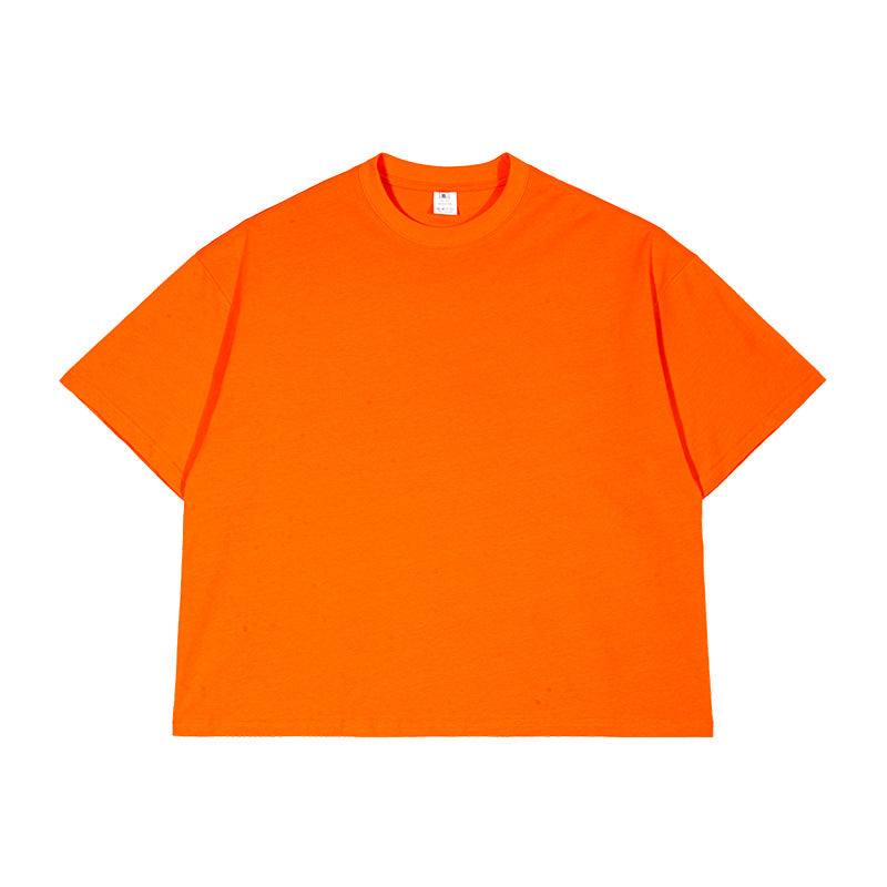 [WHOLESALE ONLY - CONTACT TO ORDER] Unisex Heavyweight 280GSM Combed Cotton Boxy Cropped Blank T-Shirt [AW-130]
