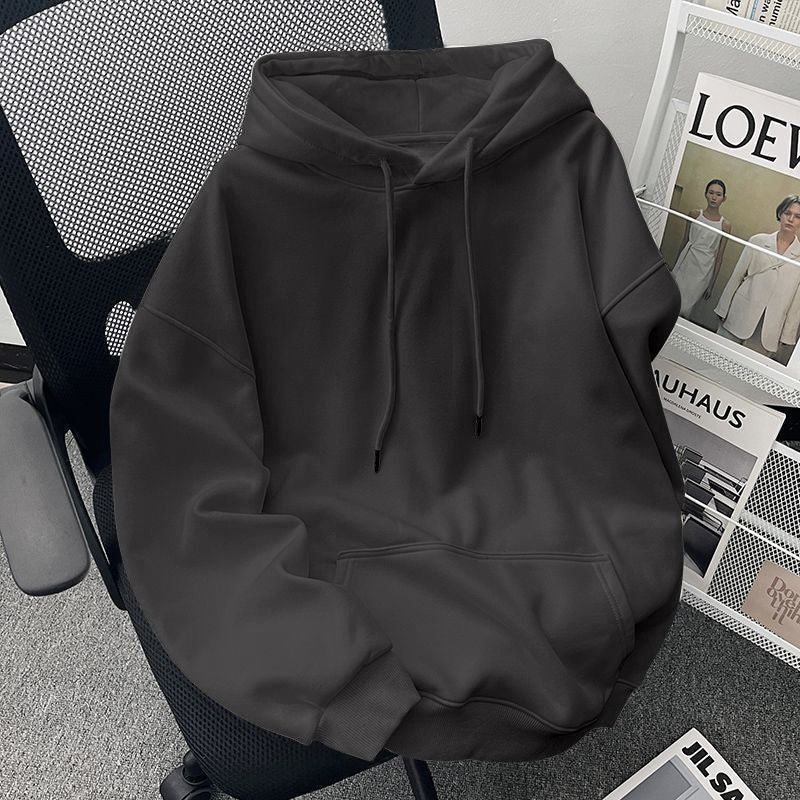 [WHOLESALE ONLY - CONTACT TO ORDER] Unisex Heavyweight 75% Cotton Blank Kangaroo Pocket Pullover Hoodie (Washed Charcoal Black) [AW-428]