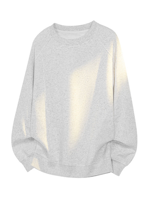 [WHOLESALE ONLY - CONTACT TO ORDER] Men's Heavyweight 75% Cotton Raglan Panel Seam Crewneck Sweatshirt (Oatmeal Heather Grey) [AW-426]
