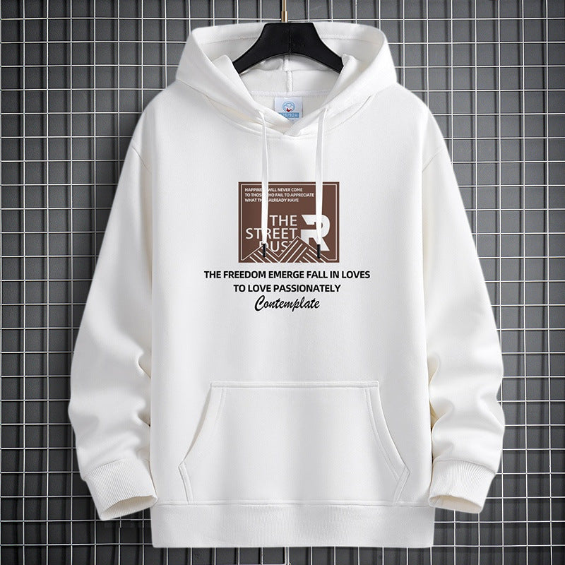 [WHOLESALE ONLY - CONTACT TO ORDER] Unisex Relaxed Fit Heavyweight 100% Combed Cotton Retro Typography Graphic Pullover Hoodie (Optical White) [AW-306]